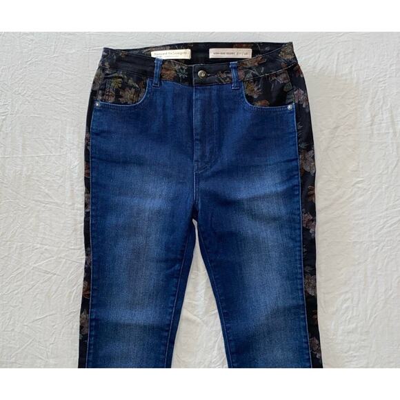Pilcro and the Letterpress High Rise Skinny Floral Trimmed Jeans. Women's 28 EUC - Picture 1 of 9